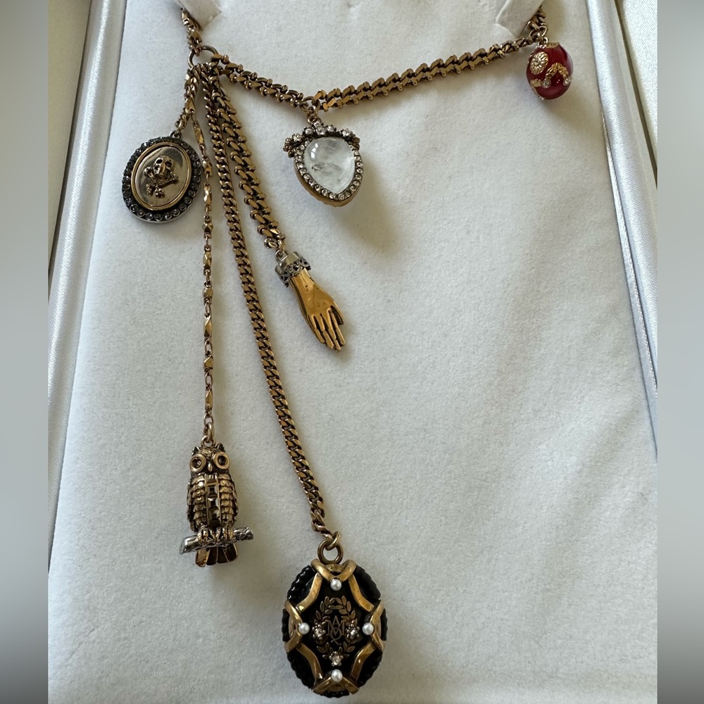 Alexander McQueen long pendant necklace.